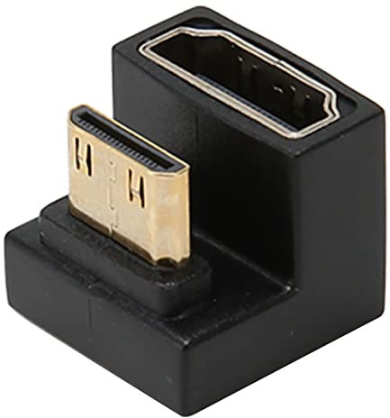 Bewinner Mini HDMI to HDMI Adapter, 8K 60Hz 48Gbps 180 Degrees Mini HDMI Male to HDMI Female Connector, U Shaped HDMI Converter For DSLR, Camcorder, PC