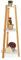 Relaxdays Pflanzenständer rund, 3 Ablagen, Blumenständer für innen, Bambus, MDF, HxD 73,5x28 cm, Blumenregal, weiß/Natur