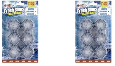 Mighty Burst Fresh Blues Toilet Block, 12 Pack, Cistern Blocks That Freshen, Cleans and Leaves Sparkling Blue Water, Freshens The Bathroom, FBTB724