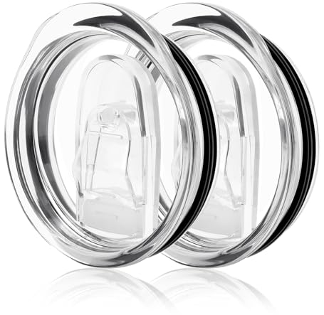 Telooco 2 Stück Travel Tumbler Deckel Transparent Kompatibler 20 Unzen Slim Becher Ersatzdeckel aus Auslaufsicherem Deckel für Reisebecher Kunststoff Schiebedeckel für 6,6 cm Innendurchmesser