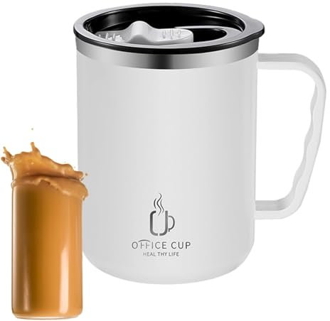 Thermo - Taza térmica de viaje de 500 ml, taza térmica de acero inoxidable, vaso de café reutilizable con asa y tapa, taza portátil aislada a prueba de fugas para bebidas, café, té, cerveza
