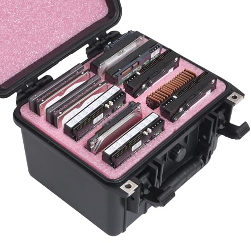 Case Club Medium HDD & SSD Internal Drive Case, Protective, Waterproof, Crushproof, Folding Handle Pressure Valve, Perfect for Transport & Storage