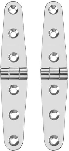 QWORK® charnières bateau marin en acier inoxydable 316, 28x152mm, charnière de porte à 3 trous pour bateau, quincaillerie domestique