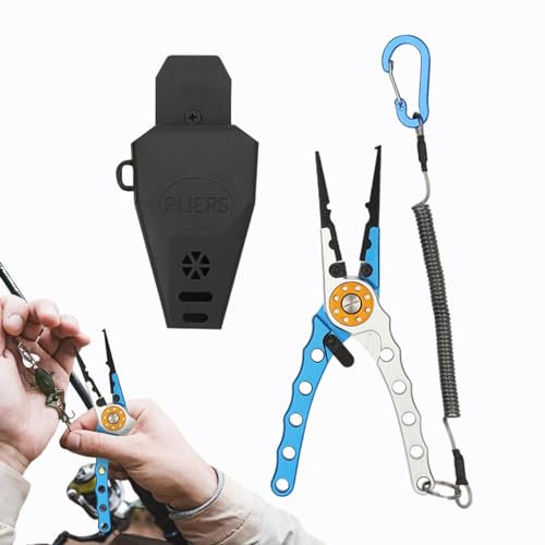 Multifunctional Fish Pliers Fishing Pliers Scissors Fishing Pliers Aluminum Alloy Wireless Pliers and Cutter Cutter Hook Remover Split Ring Rust Resistant for Husband and Fisherman