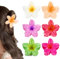 GFORI 6 Stück Hawaii Blumen-Haarklammern, 8 cm große Plumeria Blumenklammer, dünnes, dickes, lockiges Haar für Damen, starke, Rutschfeste Hibiskus-Haarspange, Strand-Haar-Accessoires für Frauen(neu)