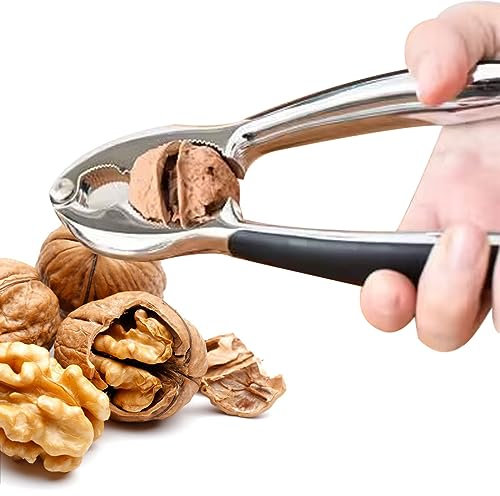 Abridor de nueces multifuncional para el hogar, cascanueces con mango antideslizante, cascanueces de nueces de metal, 2 orificios, para nueces, almendras, pistachos, avellanas