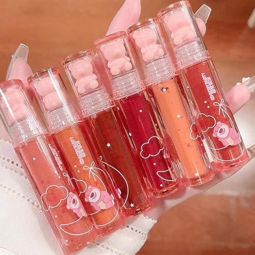 EONFAVE Liquid Lippenstift Set, 6 Colors Lipstick Makeup Kit, Glänzender Lipgloss Langlebig, Nicht Verblassend, Hydrating Mirror Lip Glaze fur Wasserdicht, Verleiht den Lippen Farbe