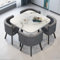 JHDXL Modernes Konferenztisch und 4 Stühle Set, Büro-Empfangsraum-Clubtisch, geeignet für Zuhause,Küche,Esstisch,Bibliothek/Büro,Geschäftstreffen/Lounge(Dark gray)