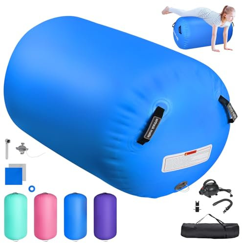 Airtrack Matte Aufblasbare Air Roll,100/120cm Gymnastik Rolle Barrel Gymnastik Tumbling Yoga Gymnastik Rolle Gymnastikmatte, Fitnessrolle