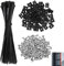 Fascette Plastica per Cablaggio, Fascette Elettricista Cavi Stringicavo con 100 Pezzi di Base e Viti per Cable Management, Fascette in Plastica Regolabili Multiuso - Nero