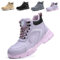 Impermeabile Scarpe Antinfortunistiche Alte Uomo Donna Leggere Scarponi Antinfortunistiche Stivaletti da Lavoro con Punta in Acciaio Viola 38 EU