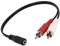 Partuto 3.5mm Female Stereo to 2 RCA Male AV Audio Aux Cable Cord Adapter Replacement