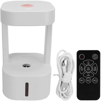 Anti-Schwerkraft-Wassertropfen-Luftbefeuchter für den Haushalt, Luftbefeuchter mit kühlem Nebel für Schlafzimmer mit LED-Leuchten, 580 ml, leise, mit Fernbedienung und USB-Kabel (White Light)