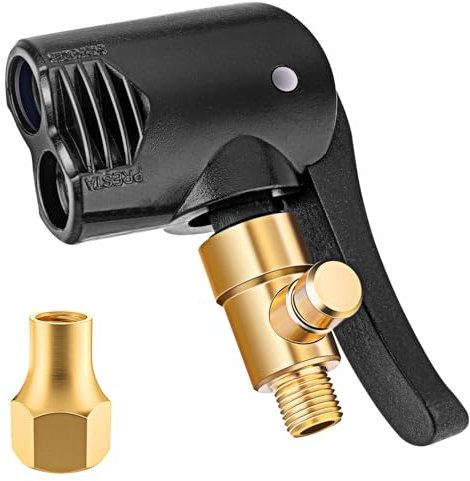 LUMITECO Mandrino ad aria Presta Schrader per pneumatici da bici, ugello pompa a doppia testa con attacco rapido F-NPT da 1/4 per gonfiaggio pneumatici, adattatore valvola Presta e Schrader w