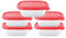 ARSUK 5-Pack Small Food Storage Containers with Lids (500ml) - BPA-Free, Stackable, Microwave and Freezer Safe for Meal Prep and Easy Organization (5PCS - RED)