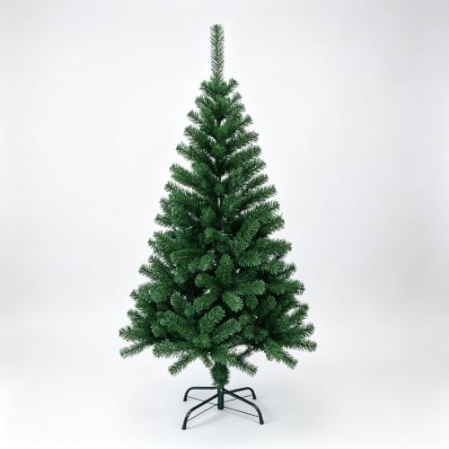 Árbol de Navidad Artificial, Altura de 120 cm / 150 cm / 180 cm / 210 cm, Estructura Desmontable, Ramas Abatibles, Soporte Metálico Plegable (PVC Verde 210CM)