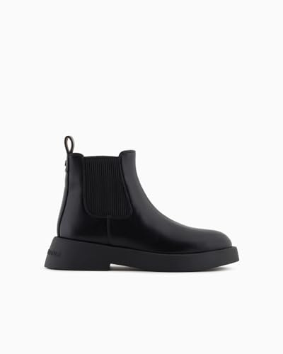 Armani Exchange Damen Margot, Metal Logo, Ribbed Band Boot