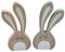 Bambelaa! Osterhase Deko Holz 2er Set Ostern Osterdeko Tisch Innen Hasen Pärchen Dekoration Osterhasen Figuren Osterdekoration Tischdeko Frühling Esstisch Osterhäschen Pink & Türkis ca. 6,5x1,5 x15 cm