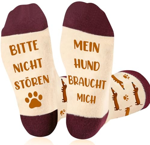 BHGWR Lustige Geschenke für Frauen Männer Socken mit Katzenmotiv Dackelmotiv, Witzige Socken Geschenkideen für Katzenliebhaber Hundebesitzer zum Geburtstag zur Weihnachten