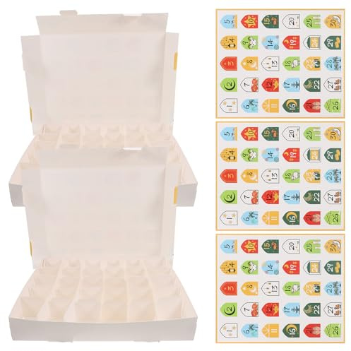 DOITOOL 5 Stück Ramadan Eid Mubarak Geschenkbox Nachfüllbarer Selbstgemacht Countdown Kalender Kleine Papierboxen für Süßigkeiten und Schmuck Festliches Partyzubehör