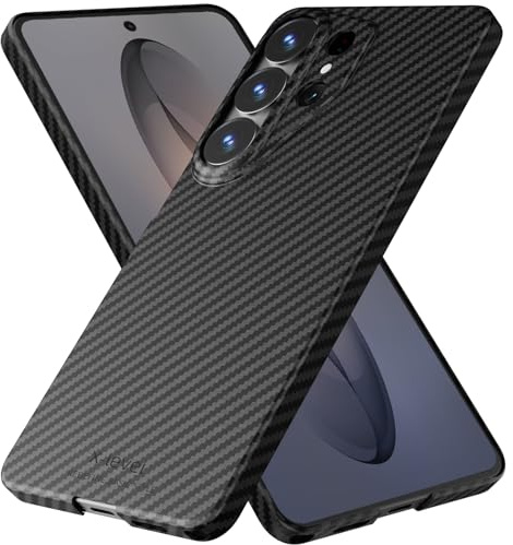 X-level für Samsung Galaxy S26 Ultra Hülle, 0,45 mm Ultra Dünn und Leicht Handyhülle Kompatibel mit MagSafe, Carbon Textur Aramidfaser Drucken Kratzfeste Schutzhülle Hard Case, Schwarz