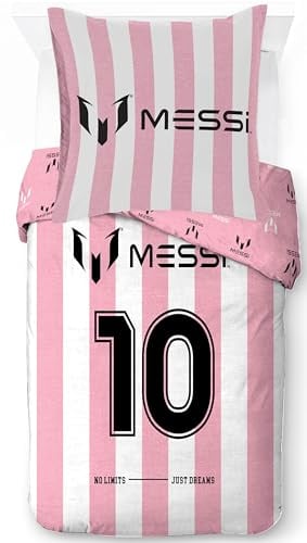 Jay Franco Messi Football Bettwäsche-Set – Superweiche Kinder-Bettwäsche mit Kissenbezug, NUR BETTBEZUG (Füllung Nicht enthalten), Rosa, 2-teilig Einzelbett