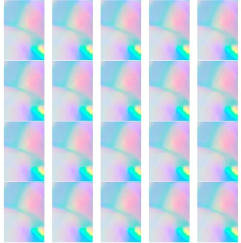 UKCOCO A4 Holographic Printable Sticker Paper 20 Sheets Multi-Color Laser Foil Craft Decals for Inkjet Printer DIY Cup and Car Stickers