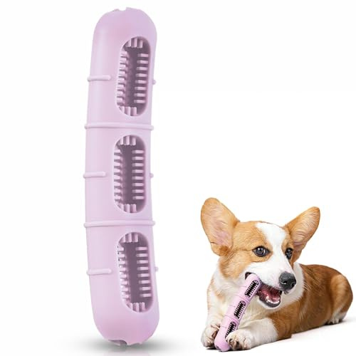 DIELOVEHUA Jouet à Mâcher pour Chien, Jouets pour Chien en Silicone, Mâcher Interactifs, pour Chiens Nettoyage Dents, Doux et Durable, pour Chiens de Petite et Moyenne (Rose)