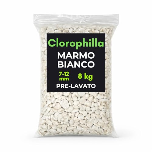 Ghiaia Bianca Decorativa 7–12 mm Pre-lavata – Sassolini per Vasi e Giardino – Ideale per Drenaggio e Decoro – Pietra Naturale – 1,8 kg - 4 kg - 8 kg -16 kg- 22 kg (BIANCO 8 KG)