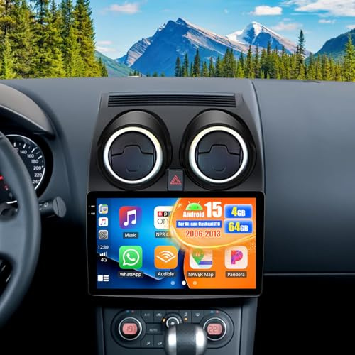 Autoradio Android 4G 64GB per Nissan Qashqai J10 2006-2013, schermo touch da 9'', CarPlay e Android Auto, radio 2 DIN, WiFi, GPS, Bluetooth, FM RDS, EQ, SWC, telecamera posteriore