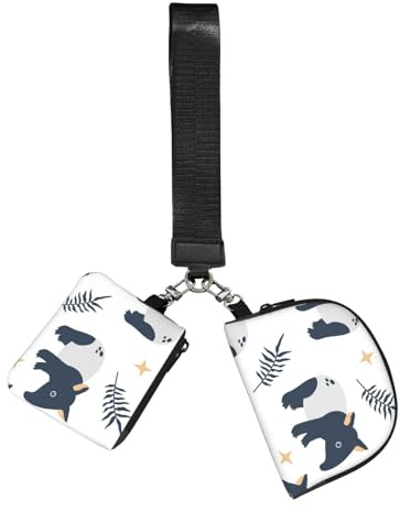 Hnnkloy Malaiischer Tapir,Handgelenktasche für Outdoor-Sportarten, tragbare Geldbörse, Handgelenktasche mit abnehmbarem Schlüsselanhänger