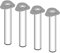 DIY Element System Möbelfuß rund – Stahlrohrfuß, ideal als Tischbein für die Gestaltung individueller Möbelstücke – Ø 60 mm, Länge 400 mm, Weiß