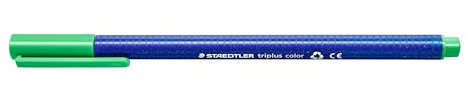 Staedtler 323-550 Fasermaler Triplus Farbe Dreikantschaft im Kartonetui, auswaschbar, circa 1 mm, 10 Stück, Blassgrün