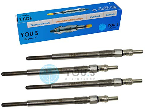 4 Stück YOU.S Original Glühkerzen Länge: 125,5 mm Spannung: 11,0 V - 2S6Q6M090BB