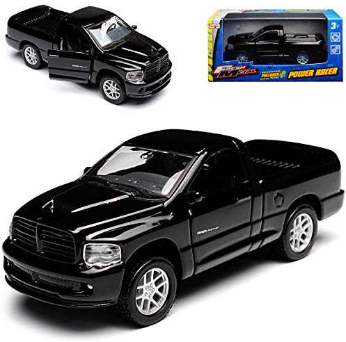 Dodge Ram SRT -10 Pick Up Schwarz 3. Generation 2002-2009 mit Rückzugsmotor ca 1/43 1/36-1/46 Maisto Modell Auto mit individiuellem Wunschkennzeichen