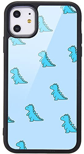 MAYCARI Cute Dinosaur(Blue) Case for iPhone 11,Painting Art Cute Design Soft TPU Hard Back Ultra-Thin Shockproof Anti-Fall Protective Gilry Cover Case for iPhone 11