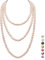 Halukakah 1920er Jahre Lange Perlenhalskette für Frauen - Exquisite Natürliche Zuchtperlen - Luxuriöser 8mm Strang mit Zeitloser Eleganz - Champagner-Gold Länge 150cm - Perfekt für Besondere Anlässe