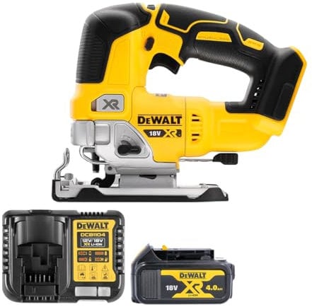 Dewalt DCS334N 18V Brushless Top Handle Jigsaw with 1 x 4.0Ah Battery & Charger