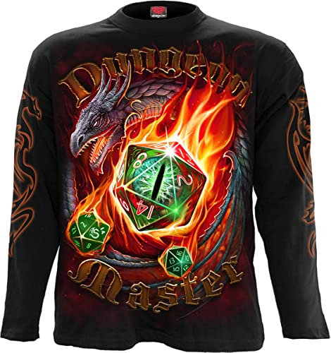 Spiral Mens M301 T-Shirts Long Sleeve, Black, L UK