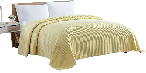 Beatrice Home Fashions Bettüberwurf aus Chenille mit Rillenmuster, King-Size-Größe, Gelb
