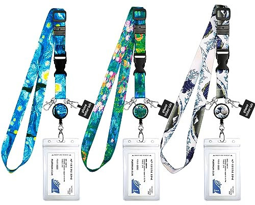 Cruise Lanyards 3 Pack Adjustable Lanyard with Phone Tether Holder Breakaway Safety Clip Retractable Badge Reel Waterproof ID Ship Cards Holder Cruise Essentials Master's Collection