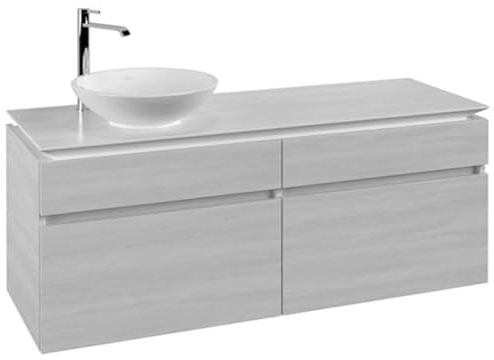 Villeroy & Boch Legato Waschtischunterschrank B588, 1400x550x500mm, Waschtisch Links, B58800VK, Farbe: Soft Grey