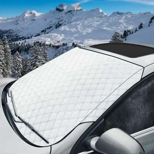 Frontscheibenabdeckung Winter, Auto Winter Windschutzscheibenabdeckung,Windschutzscheibe Abdeckung Faltbare,Frontscheibenabdeckung Für Die Gegen Schnee EIS Frost Staub Sonne,157×128 cm