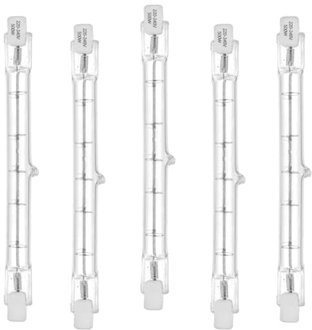 Dimmable Ampoule Eco halogène R7S 118mm,400W=500W, 230V 7750lm blanc chaud T3 J118 Projecteur Halogène Linéaire pour l’éclairage de paysage, sécurité, lampadaires (paquet de 5)