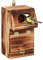 Relaxdays Nistkasten für Kohlmeise & Gartenrotschwanz, mit Reinigungsklappe, Holz, Vogelnistkasten zum Aufhängen, Natur