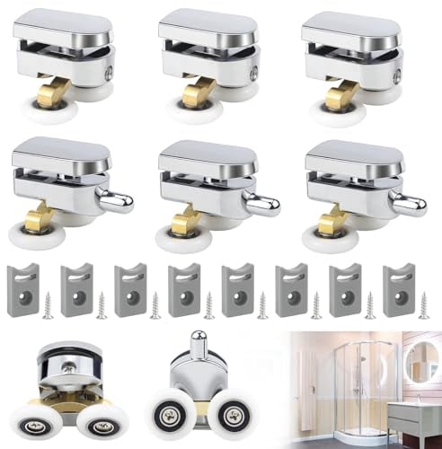 Rotelle Box Doccia 8 Set Rulli Per Porta Doccia Diametro 25 mm Ruote per Box Doccia Scorrevole Accessori con vite per Porte Della Doccia Scorrevoli in Vetro (4 Rulli Superiori e 4 Rulli Inferiori)