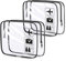 2PCS Trousse de Toilette Transparente, Trousse Transparente Voyage, Trousse de Toilette Avion, PVC Étanche Trousse de Maquillage, Sac de Rangment Transparente Sac Cosmétiques pour Homme et Femme