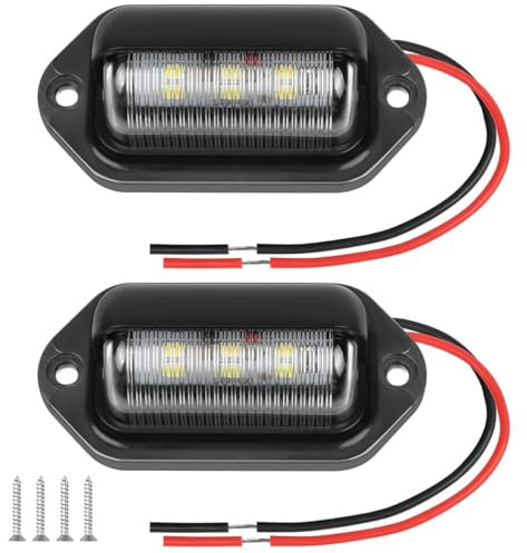 mkemka 2PCS Number Plate Light Waterproof License Plate Lamp Taillight 12V/24V License Number Plate Light Universal Car Led Number Plate Light for Trailer Truck