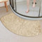 Tapis de Douche incurvé antidérapant, Tapis de Douche en Quart de Cercle, Tapis de Douche d'angle, Tapis de Salle de Bain en Forme d'éventail pour Cabine de Douche en Quart de Cercle, Kaki