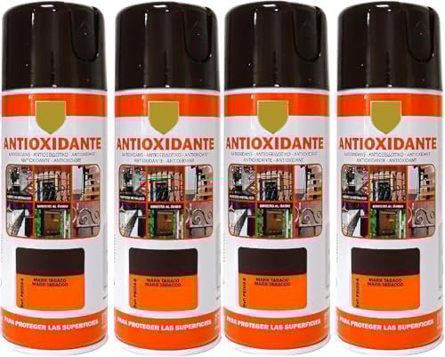 MORE FREE-Pintura Spray Antioxidante Tabaco 400 Ml para las Superficies de Metal, Hierro y Aluminio,Pack de 4 Unidad